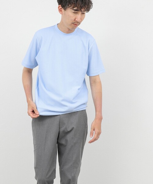 NOLLEY'S goodman(ノーリーズグッドマン)の「ジャケットに合う 抗菌防臭カノコ ドレスTシャツ(Tシャツ/カットソー・メンズ・グレイッシュベージュ/サックスブルー/ダークグリーン/オフホワイト・L/M/S/XL)」の16枚目の写真
