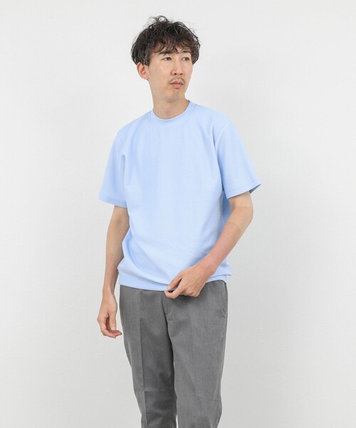 NOLLEY'S goodman(ノーリーズグッドマン)の「ジャケットに合う 抗菌防臭カノコ ドレスTシャツ(Tシャツ/カットソー・メンズ・グレイッシュベージュ/サックスブルー/ダークグリーン/オフホワイト・L/M/S/XL)」の20枚目の写真