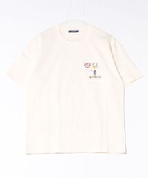 (RM)【COMPLETE】コットン ポリエステル 天竺 刺繍 プリント 落書き風 デザイン クルーネックTシャツ