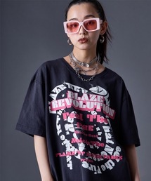 GEVS. | ピグメント染ビッグロゴプリントTシャツ<大きいサイズ有>GEVS.(Tシャツ/カットソー)