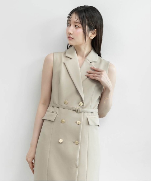 RANDA(ランダ)の「ダブルブレストジャケットワンピース(ワンピース・レディース・ワイン/インディゴブルー/ベージュ・0/1)」の9枚目の写真