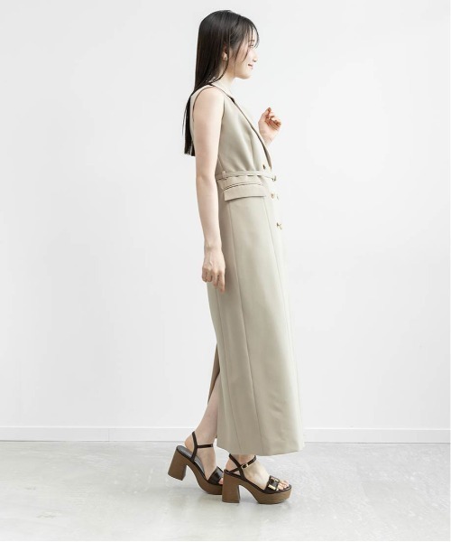 RANDA(ランダ)の「ダブルブレストジャケットワンピース(ワンピース・レディース・ワイン/インディゴブルー/ベージュ・0/1)」の11枚目の写真