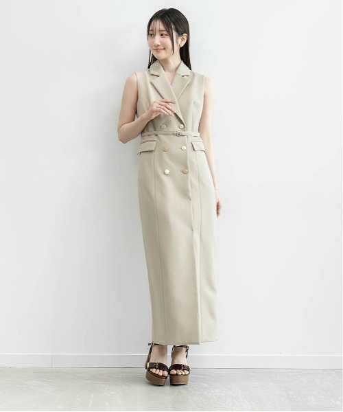 RANDA(ランダ)の「ダブルブレストジャケットワンピース(ワンピース・レディース・ワイン/インディゴブルー/ベージュ・0/1)」の12枚目の写真