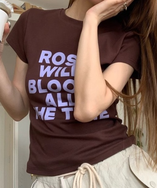 Vipoa(ヴィポア)の「配色ロゴピチTシャツ(Tシャツ/カットソー・レディース・ブラウン/ホワイト・FREE)」の10枚目の写真