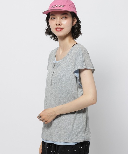 niko and...(ニコアンド)の「ヘンリーレイヤードフレンチプルオーバー(Tシャツ/カットソー・レディース・ブラック/ベージュ/ダークブラウン/グレー・FREE)」の17枚目の写真