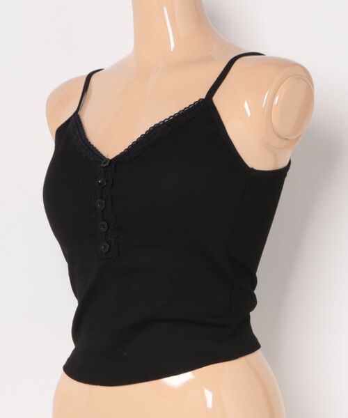 Lace Ladies(レースレディース)の「レース Vネック ボタン付き カップ付き キャミソール(キャミソール・レディース・ブラック/アイボリー/グレー・FREE)」の5枚目の写真