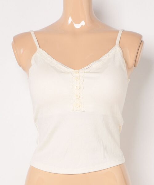 Lace Ladies(レースレディース)の「レース Vネック ボタン付き カップ付き キャミソール(キャミソール・レディース・ブラック/アイボリー/グレー・FREE)」の22枚目の写真