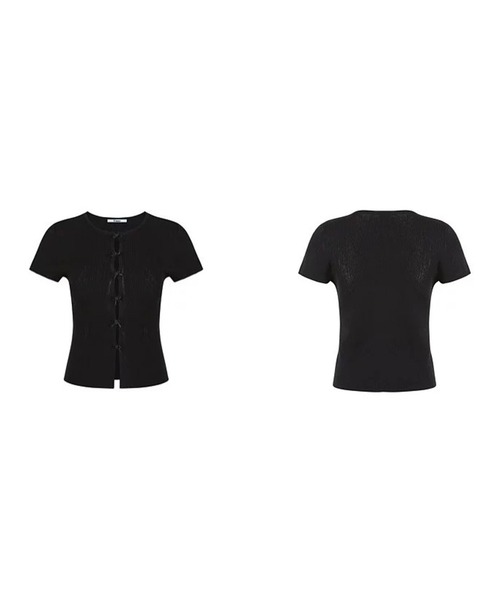 Fano Studios(ファノ ストゥディオズ)の「オープンフロント リブトップス FX26S418【Fano Studios】【2026SS】(Tシャツ/カットソー・レディース・ブラック・S/M/L)」の12枚目の写真