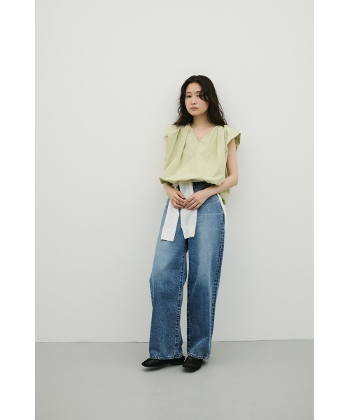 STYLEMIXER（スタイルミキサー）の「ワイドストレートデニム（デニムパンツ・レディース・インディゴブルー/ライトブルー/ブラック・SMALL/MEDIUM/LARGE）」の15枚目の写真