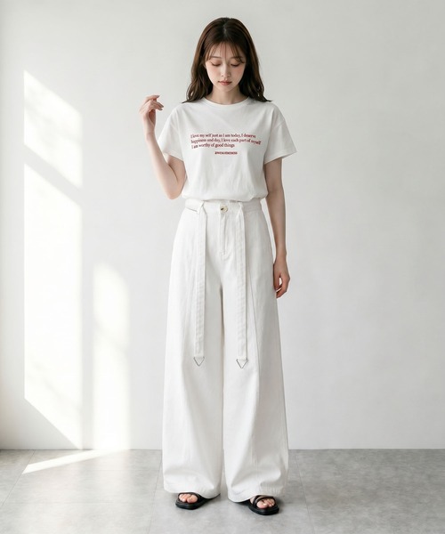 aimoha（アイモハ）の「ワイドカーブパンツ（その他パンツ・レディース・ブラック/キャメル/ホワイト・L/M）」の13枚目の写真