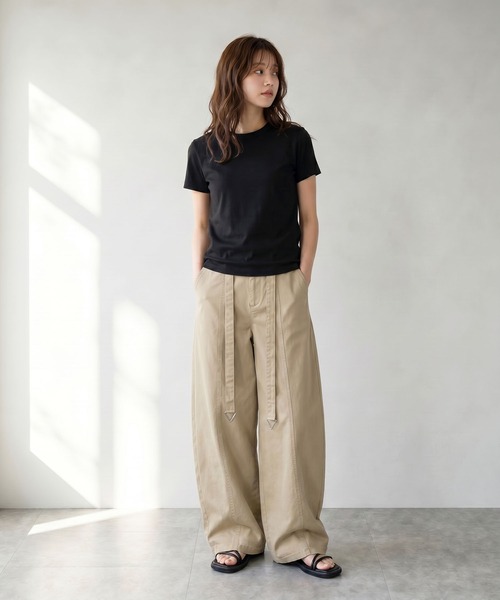 aimoha（アイモハ）の「ワイドカーブパンツ（その他パンツ・レディース・ブラック/キャメル/ホワイト・L/M）」の20枚目の写真