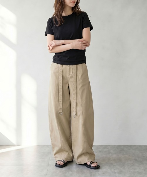 aimoha（アイモハ）の「ワイドカーブパンツ（その他パンツ・レディース・ブラック/キャメル/ホワイト・L/M）」の21枚目の写真