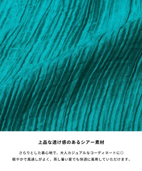 coca(coca)(コカ)の「袖フリルシアーブラウス(シャツ/ブラウス・レディース・ホワイト/ブラウン/ターコイズブルー/ブラック・L/M/S)」の5枚目の写真