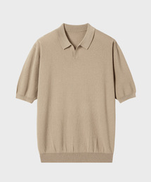 NONBLANK（ノンブランク）の「クールタッチハーフスリーブカラー ニット_BEIGE（ポロシャツ）」