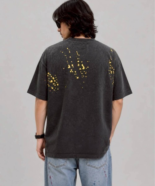 KAMINARI_TOKIO(カミナリトキオ)の「ペイント風スプラッシュTシャツ(Tシャツ/カットソー・レディース・イエロー/レッド・FREE)」の11枚目の写真