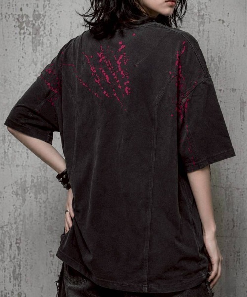 KAMINARI_TOKIO(カミナリトキオ)の「ペイント風スプラッシュTシャツ(Tシャツ/カットソー・レディース・イエロー/レッド・FREE)」の17枚目の写真