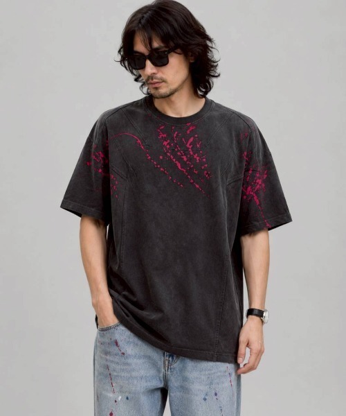 KAMINARI_TOKIO(カミナリトキオ)の「ペイント風スプラッシュTシャツ(Tシャツ/カットソー・レディース・イエロー/レッド・FREE)」の21枚目の写真