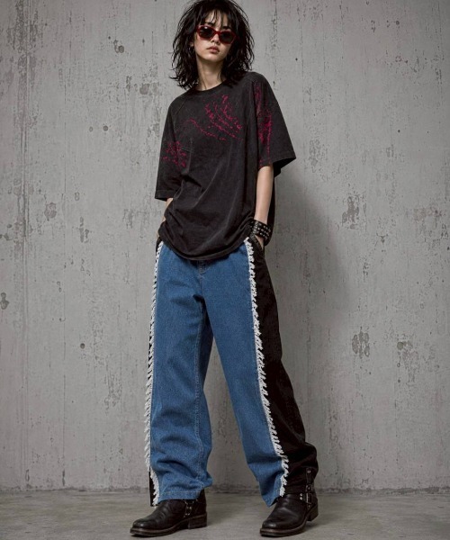 KAMINARI_TOKIO(カミナリトキオ)の「ペイント風スプラッシュTシャツ(Tシャツ/カットソー・レディース・イエロー/レッド・FREE)」の19枚目の写真