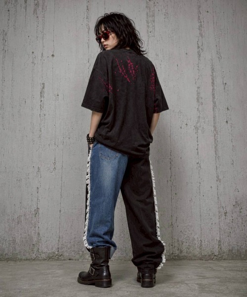 KAMINARI_TOKIO(カミナリトキオ)の「ペイント風スプラッシュTシャツ(Tシャツ/カットソー・レディース・イエロー/レッド・FREE)」の20枚目の写真
