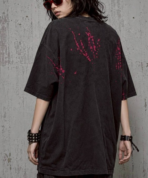 KAMINARI_TOKIO(カミナリトキオ)の「ペイント風スプラッシュTシャツ(Tシャツ/カットソー・レディース・イエロー/レッド・FREE)」の18枚目の写真