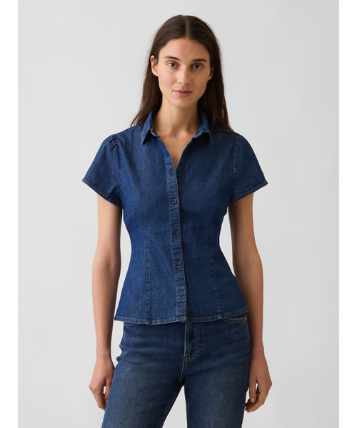 Denim капюшон рубашка‑стильный свитшот