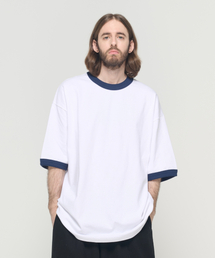 ウォッシュドオーバーサイズリンガーTシャツ(ホワイト)