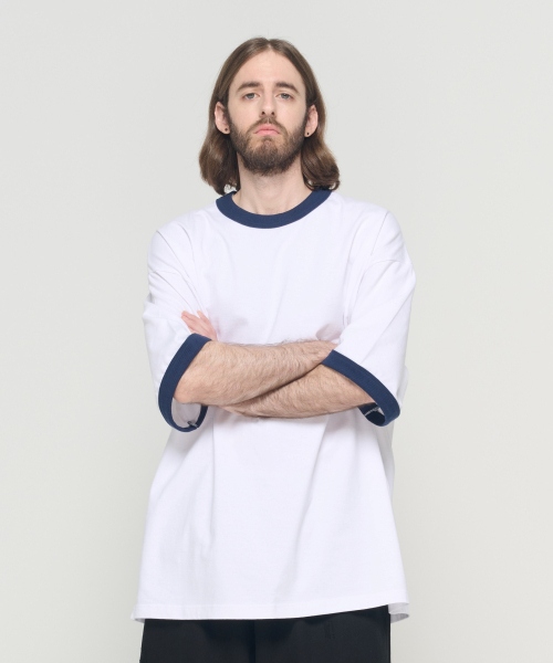CARGOBROS(カーゴブロス)の「ウォッシュドオーバーサイズリンガーTシャツ(ホワイト)(Tシャツ/カットソー・メンズ・その他・FREE)」の5枚目の写真
