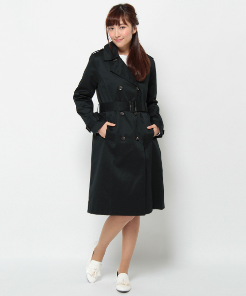 LBC（エルビーシー）の「コットン40/2ツイルトレンチコート（トレンチコート・レディース・オリーブ/ネイビー/ベージュ・LARGE/MEDIUM）」の4枚目の写真