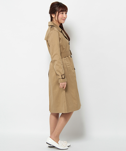 LBC（エルビーシー）の「コットン40/2ツイルトレンチコート（トレンチコート・レディース・オリーブ/ネイビー/ベージュ・LARGE/MEDIUM）」の6枚目の写真