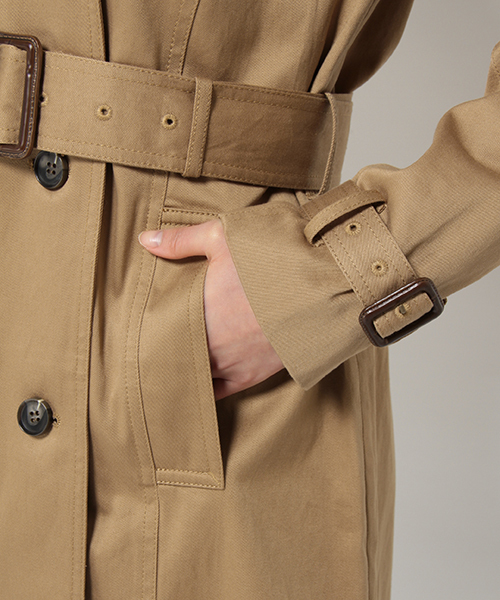 LBC（エルビーシー）の「コットン40/2ツイルトレンチコート（トレンチコート・レディース・オリーブ/ネイビー/ベージュ・LARGE/MEDIUM）」の10枚目の写真