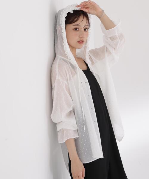 PROPORTION BODY DRESSING(プロポーションボディドレッシング)の「<a>カットジャガードフードシャツ / 1216219800(シャツ/ブラウス・レディース・ブラック/ホワイト/ブルー・FREE)」の2枚目の写真