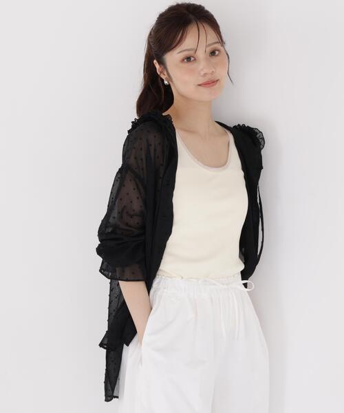 PROPORTION BODY DRESSING(プロポーションボディドレッシング)の「<a>カットジャガードフードシャツ / 1216219800(シャツ/ブラウス・レディース・ブラック/ホワイト/ブルー・FREE)」の3枚目の写真
