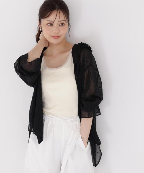PROPORTION BODY DRESSING(プロポーションボディドレッシング)の「<a>カットジャガードフードシャツ / 1216219800(シャツ/ブラウス・レディース・ブラック/ホワイト/ブルー・FREE)」の4枚目の写真