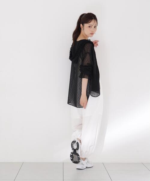 PROPORTION BODY DRESSING(プロポーションボディドレッシング)の「<a>カットジャガードフードシャツ / 1216219800(シャツ/ブラウス・レディース・ブラック/ホワイト/ブルー・FREE)」の7枚目の写真