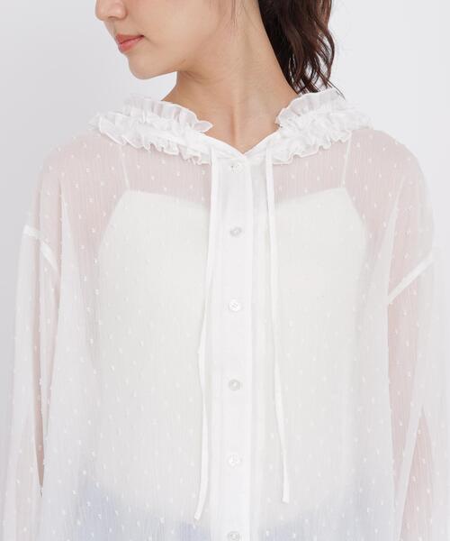 PROPORTION BODY DRESSING(プロポーションボディドレッシング)の「<a>カットジャガードフードシャツ / 1216219800(シャツ/ブラウス・レディース・ブラック/ホワイト/ブルー・FREE)」の15枚目の写真