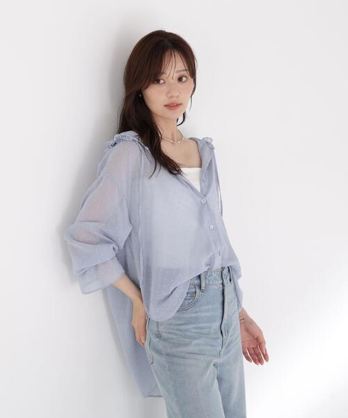 PROPORTION BODY DRESSING(プロポーションボディドレッシング)の「<a>カットジャガードフードシャツ / 1216219800(シャツ/ブラウス・レディース・ブラック/ホワイト/ブルー・FREE)」の21枚目の写真