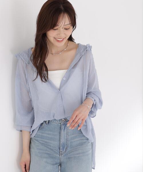 PROPORTION BODY DRESSING(プロポーションボディドレッシング)の「<a>カットジャガードフードシャツ / 1216219800(シャツ/ブラウス・レディース・ブラック/ホワイト/ブルー・FREE)」の22枚目の写真
