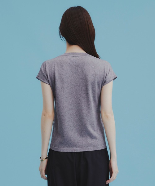 UNITED TOKYO(ユナイテッドトウキョウ)の「【新作】パレスフレンチニット|夏服/半袖/オフィスカジュアル/ウォッシャブル/接触冷感/吸湿/防シワ/フレンチスリーブ(ニット/セーター・レディース・オレンジ/グレー/グリーン/ネイビー/アイボリー/ブラック・FREE)」の20枚目の写真