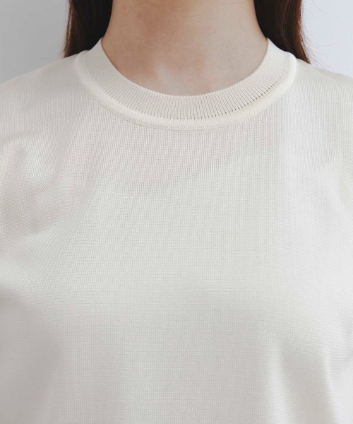UNITED TOKYO(ユナイテッドトウキョウ)の「【新定番|大人気】パレスフレンチニット|夏服/半袖/オフィスカジュアル/ウォッシャブル/接触冷感/吸湿/防シワ/フレンチスリーブ(ニット/セーター・レディース・オレンジ/グレー/グリーン/ネイビー/アイボリー/ブラック・FREE)」の18枚目の写真