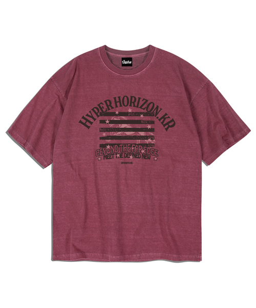 CRYBABYCLUB（クライベイビークラブ）の「ハイパーホライゾン ピグメント 半袖Tシャツ（Tシャツ/カットソー・レディース・ピンク/チャコール・LARGE/MEDIUM/X-LARGE）」の2枚目の写真