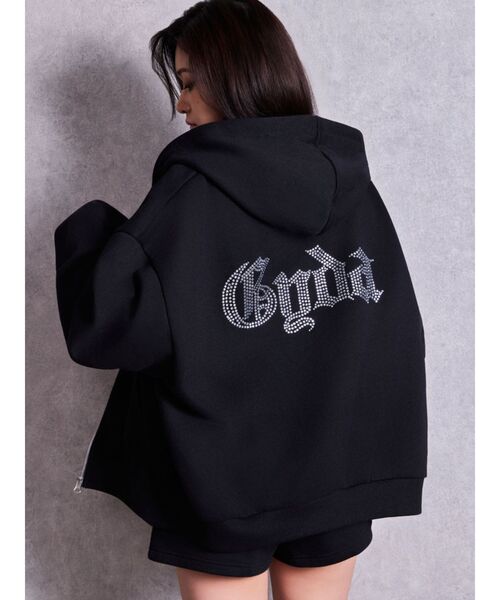 GYDA(ジェイダ)の「BACK GYDAラインストーンラメパーカー(カーディガン/ボレロ・レディース・オフホワイト/ブラック/グレー・FREE)」の2枚目の写真