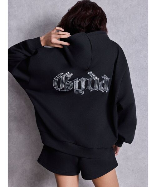 GYDA(ジェイダ)の「BACK GYDAラインストーンラメパーカー(カーディガン/ボレロ・レディース・オフホワイト/ブラック/グレー・FREE)」の10枚目の写真