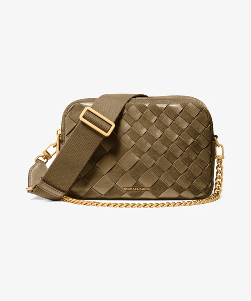 MICHAEL KORS(マイケルコース)の「BRYANT ウーヴン スエード カメラ クロスボディ ミディアム(ショルダーバッグ・レディース・グリーン系・FREE)」の1枚目の写真