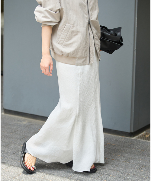 JOURNAL STANDARD（ジャーナルスタンダード）の「《追加》ヴィンテージキュプラローンスカート（スカート・レディース・ブラック系その他/ホワイト・36/38）」の3枚目の写真