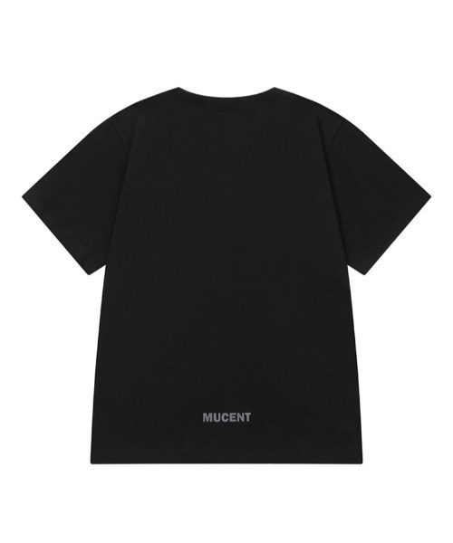 MUCENT（ムセント）の「A'GEM/9 × .kom 『MUCENT/ムセント』 SIERRA LEOPARD HEART SMALL LOGO HALF TEE/シエラレオパードハートスモールロゴ半袖Tシャツ（Tシャツ/カットソー・レディース・ブラック×グレー/ホワイト×グレー・FREE）」の5枚目の写真