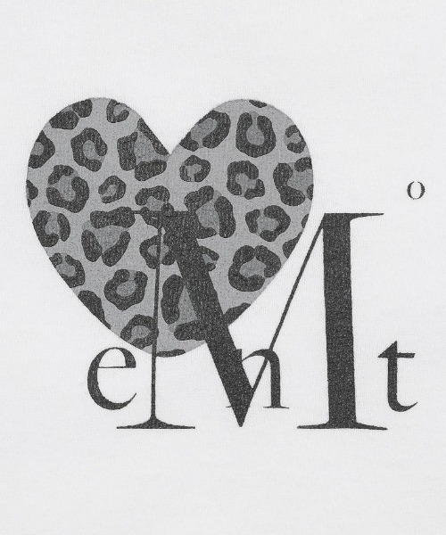 MUCENT（ムセント）の「A'GEM/9 × .kom 『MUCENT/ムセント』 SIERRA LEOPARD HEART SMALL LOGO HALF TEE/シエラレオパードハートスモールロゴ半袖Tシャツ（Tシャツ/カットソー・レディース・ブラック×グレー/ホワイト×グレー・FREE）」の10枚目の写真