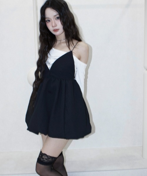 REINE NOIRE(レーヌノワール)の「mini balloon dress. / ミニバルーンドレス(ワンピース・レディース・ブラック・FREE)」の12枚目の写真