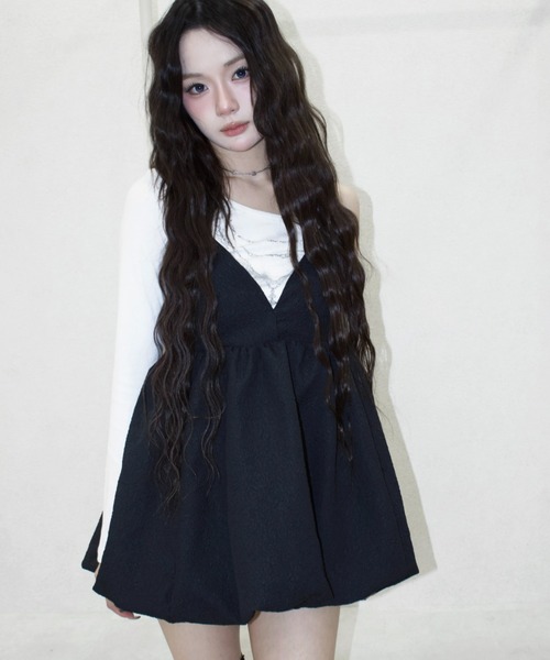 REINE NOIRE(レーヌノワール)の「mini balloon dress. / ミニバルーンドレス(ワンピース・レディース・ブラック・FREE)」の9枚目の写真