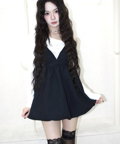 REINE NOIRE(レーヌノワール)の「mini balloon dress. / ミニバルーンドレス(ワンピース・レディース・ブラック・FREE)」の11枚目の写真