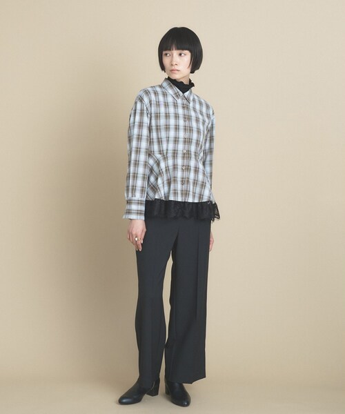 cloenc(クロエンス)の「【手洗い可】レースペプラムブラウス(シャツ/ブラウス・レディース・ピンク/ブラウン系その他2/カーキ系1・02)」の5枚目の写真